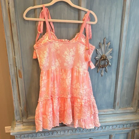 LoveShackFancy Olani Pink Eyelet Dress - Picture 7 of 7